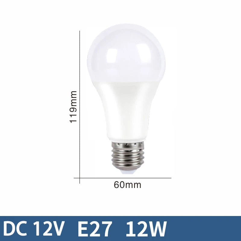 10pcs E27 LED Bulb Lights DC 12V lampada luz E27 lamp 3W 6W 9W 12W 15W 18W spot bulb Led Light Bulbs for Outdoor Lighting AP 12V by MVEnergo