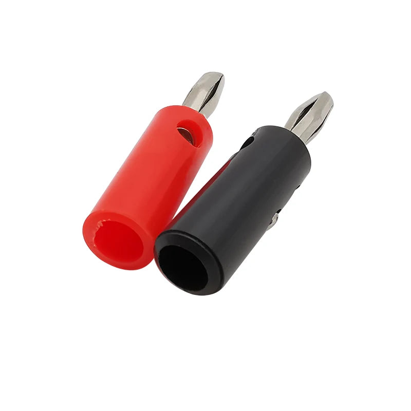 10Pairs 4mm Banana Male Plug + Female Socket Connector Screw Terminal Binding Post Audio Speaker Adapter Black Red by MVEnergo