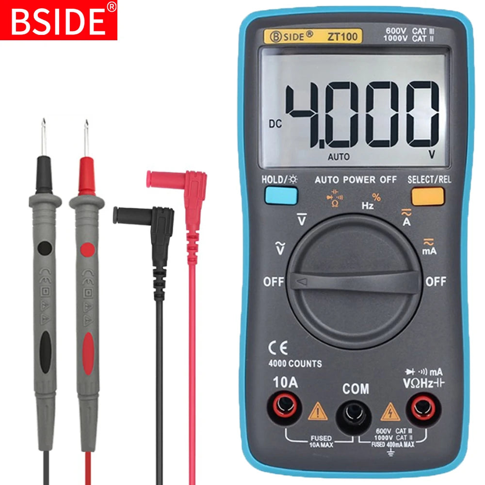Digital Multimeter ZT100 4000 counts DC/AC Voltage Current Capacitance Hz Diode Ohm tester Ammeter Voltmeter Backlight by MVEnergo