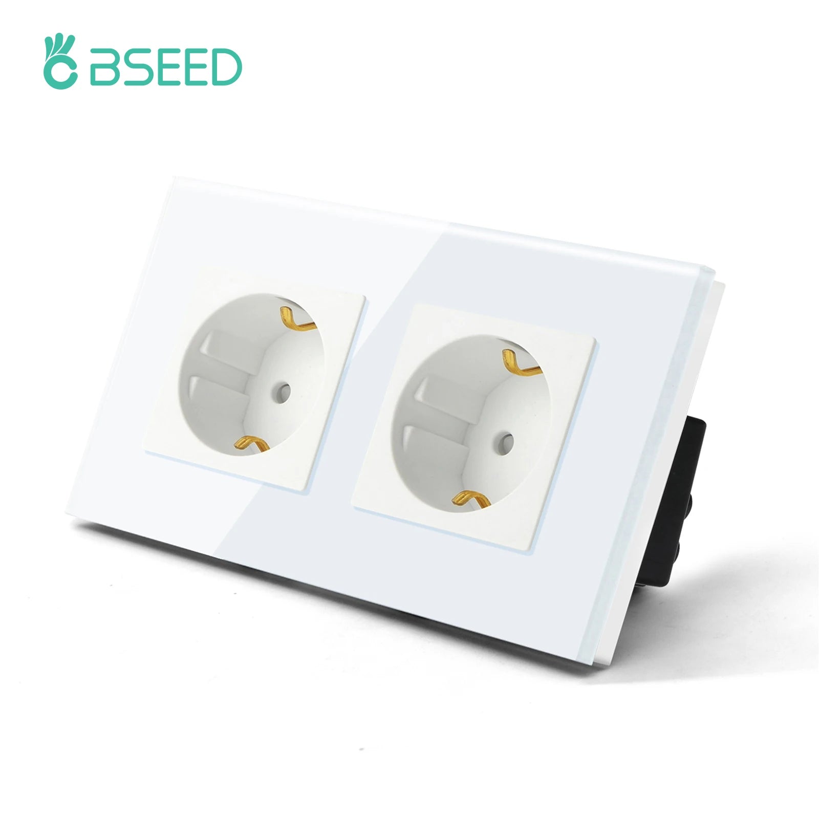 BSEED 1/2/3Gang Touch Light Switch 1Way Simple Sensor Switch Type-c USB Sockets EU Standard Glass Panel Blue Backlight 10A White by MVEnergo