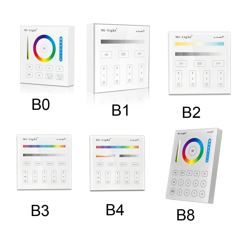 Milight 8 Zone 2.4G WIFI Touch Panel Brightness/CCT/RGB/RGBW/RGBCCT LED Smart Remote Controller dimmer MiBoxer LED Strip Bulb