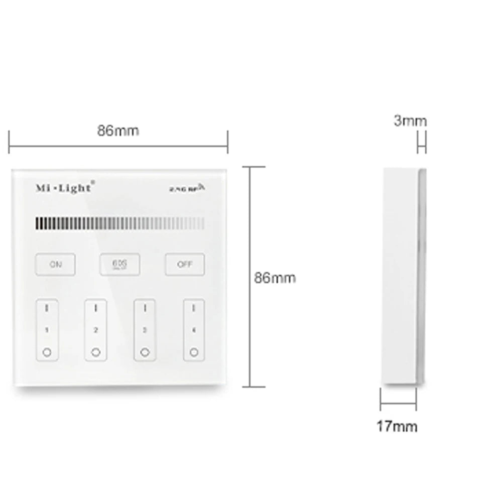 Mi light B0 B1 B2 B3 B4 B8 4-Zone 8 Zone 2.4GHz Wireless WIFI Touch Panel Dimmer RGBW RGB+CCT CW WW LED Smart Remote Controller