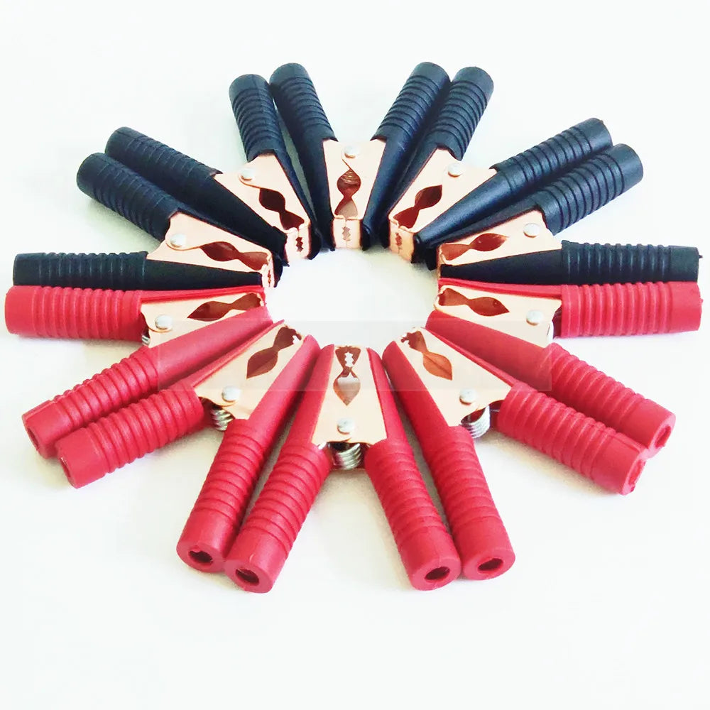 Alligator Clips Hot Car Battery Clamps Crocodile Clip 100A Red Black Electrical connection battery terminals power wire test by MVEnergo