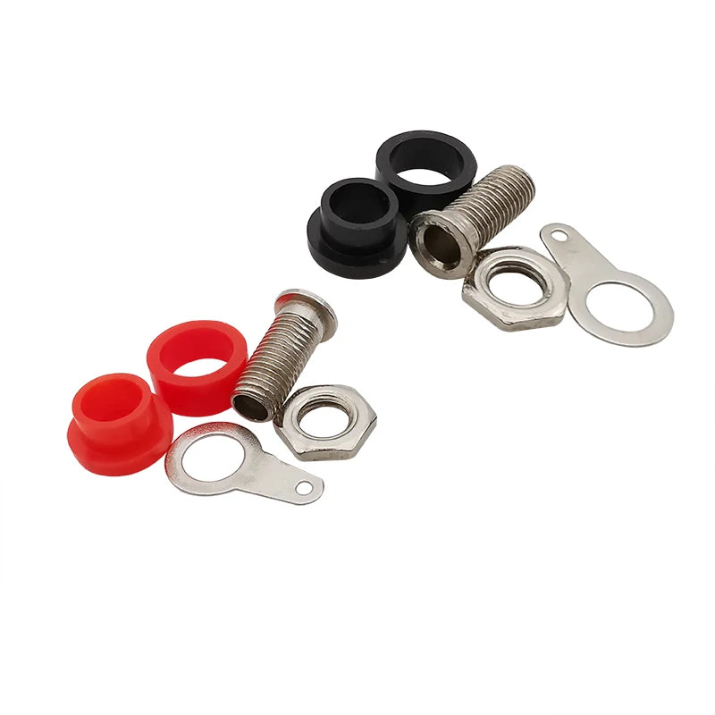10Pairs 4mm Banana Male Plug + Female Socket Connector Screw Terminal Binding Post Audio Speaker Adapter Black Red by MVEnergo