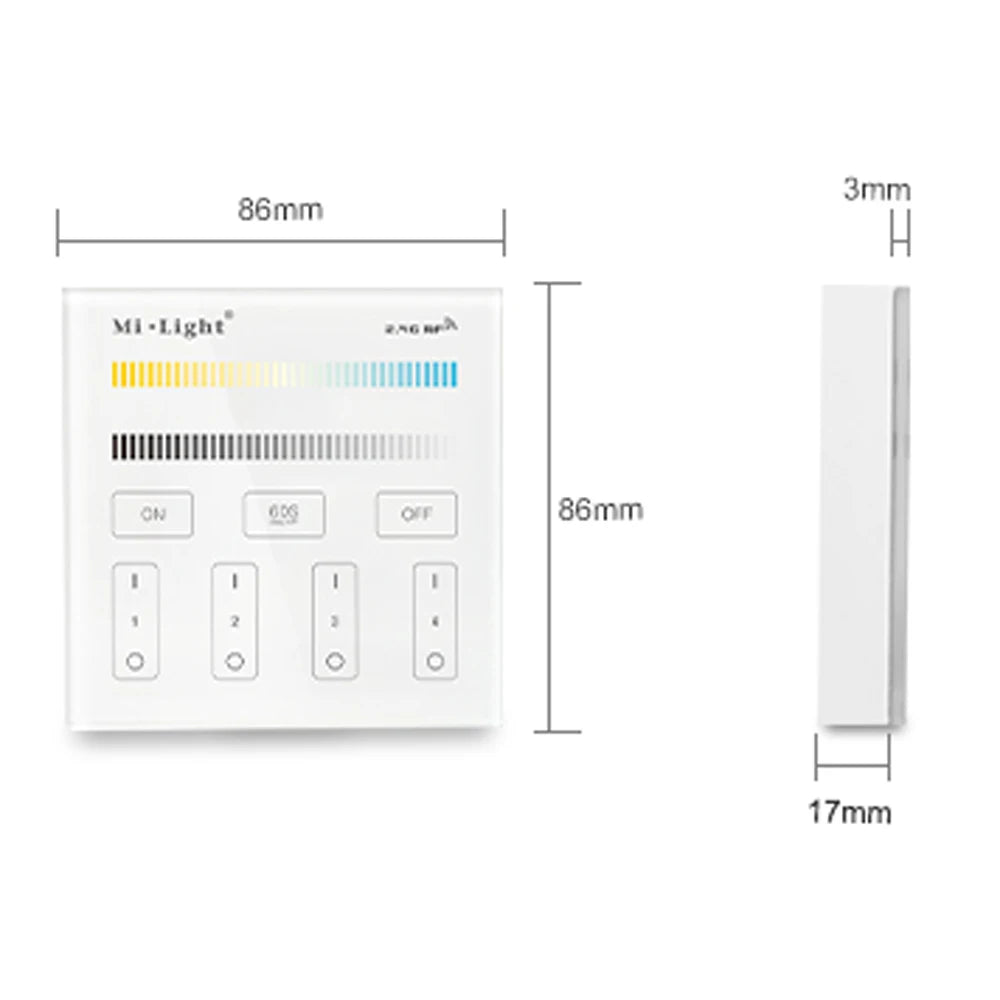 Mi light B0 B1 B2 B3 B4 B8 4-Zone 8 Zone 2.4GHz Wireless WIFI Touch Panel Dimmer RGBW RGB+CCT CW WW LED Smart Remote Controller