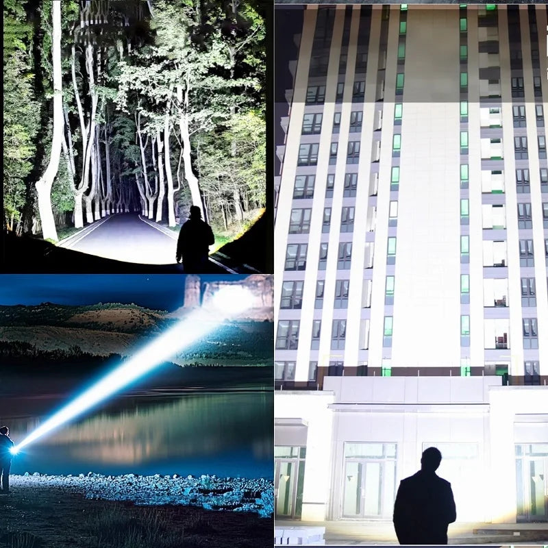 1000000LM High Power LED Flashlight Most Bright Tactical Flashlight Rechargeable Torch Powerful Long Shot 4000m Lamp for Hunting by MVEnergo