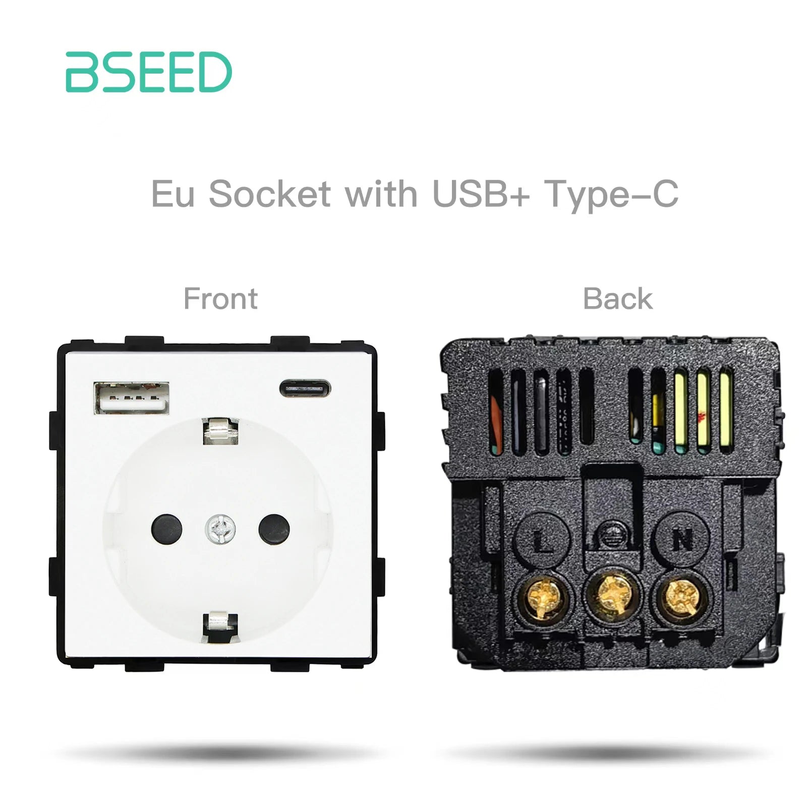 BSEED 1/2/3Gang 1/2Way Wall Button Switch Wall Power Socket Electrical Outlets Part Glass Frame DIY Module Part Free Combination by MVEnergo