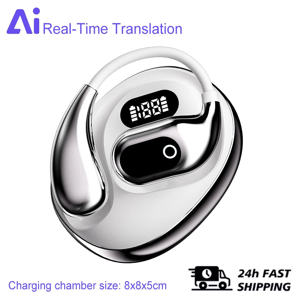 Ai Two-Way Real time Translators Earphone 144 Languages Wireless Bluetooth Smart Voice Translator Headphones For Travel Business by MVEnergo
