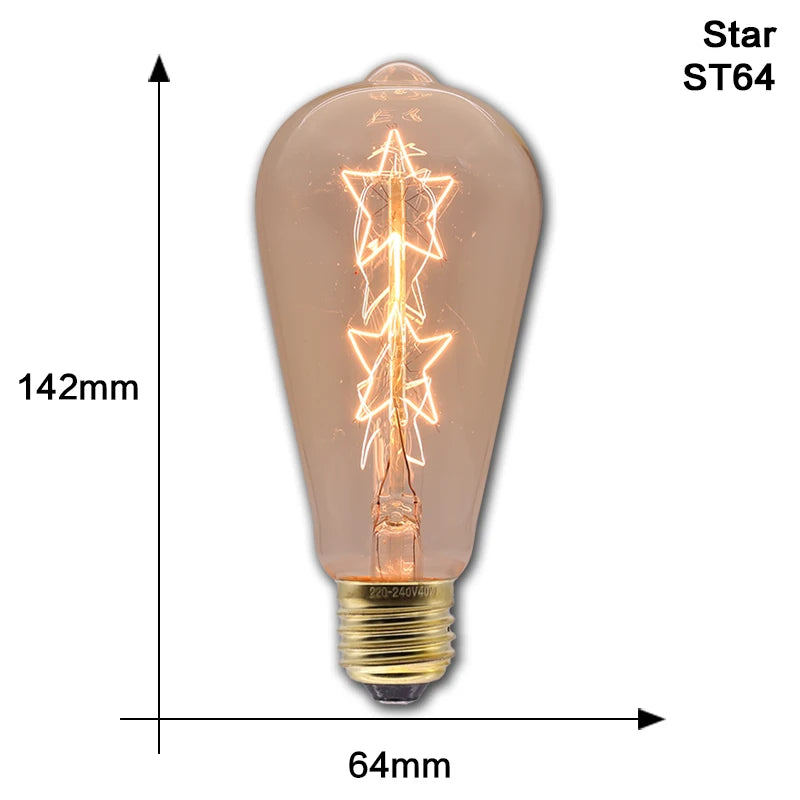 Retro Edison Light Bulb E27 40W 220V 110V Bedroom Industrial Loft Vintage Bulb For Home Decor Filament incandescent Edison Lamp by MVEnergo