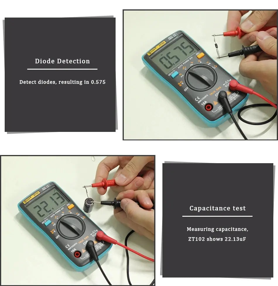 BSIDE Digital Multimeter Voltage Tester Multimetro With Continuity Frequency Resistance Capacitance Temperature Diode Test by MVEnergo