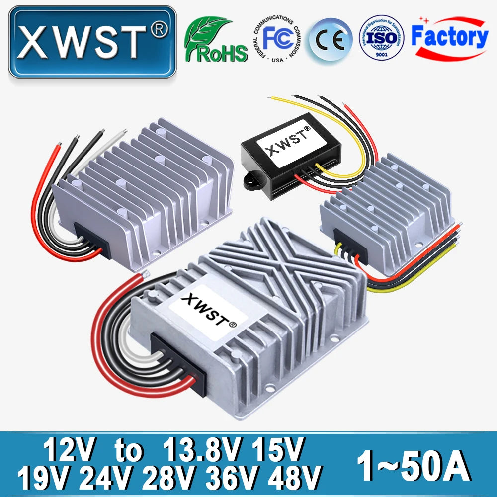 XWST DC DC Converter Boost 12V to 13.8V 15V 19V 24V 28V 36V 48V Step Up Voltage Regulator 1A-10A 25A-50A Car Laptop Power Supply by MVEnergo