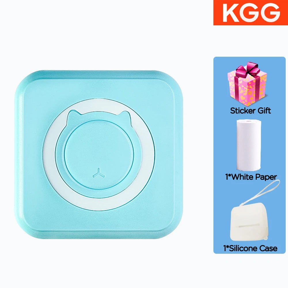 Mini Printer Portable Wireless Bluetooth Sticker Label Photo Memo Thermal Print Study Learn Printer Children Boys Girls Gifts