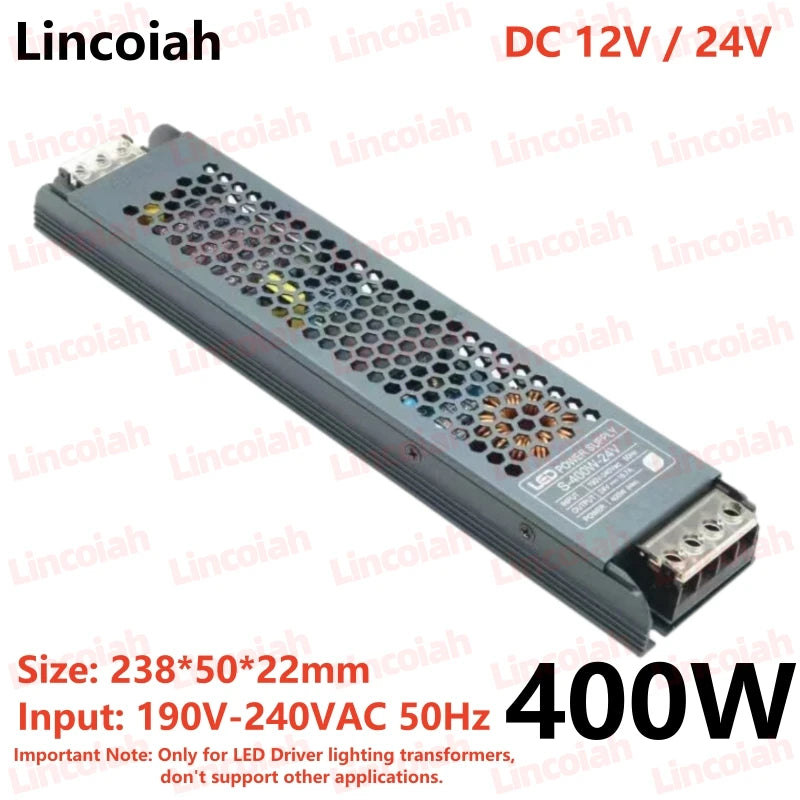 Lighting Transformer DC 12V/24V Power Supply Adapter 5A 12A Ultra thin LED Strip Switch Driver Lamp 60W 100W 150W 200W 300W 400W