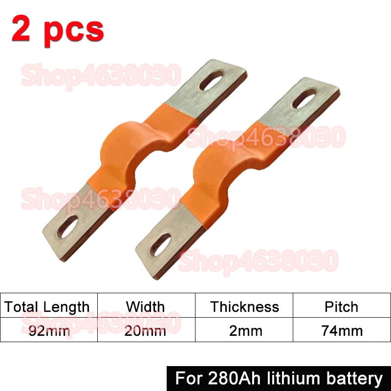 230Ah 280Ah 300Ah 12V Busbar Lifepo4 Battery Flexible Copper Connector 56mm 74mm for Lifepo4 Battery Use 1/2/3/4/8pcs