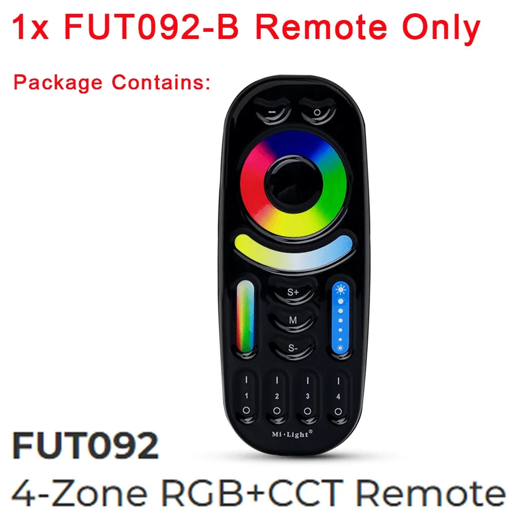 MiBoxer 2.4G Wireless Remote RGBCCT Controller FUT088 FUT089 FUT089B FUT089S FUT100 FUT092 FUT092B B3 T3 B4 T4 B0 B8 S2W+ C5 Y3