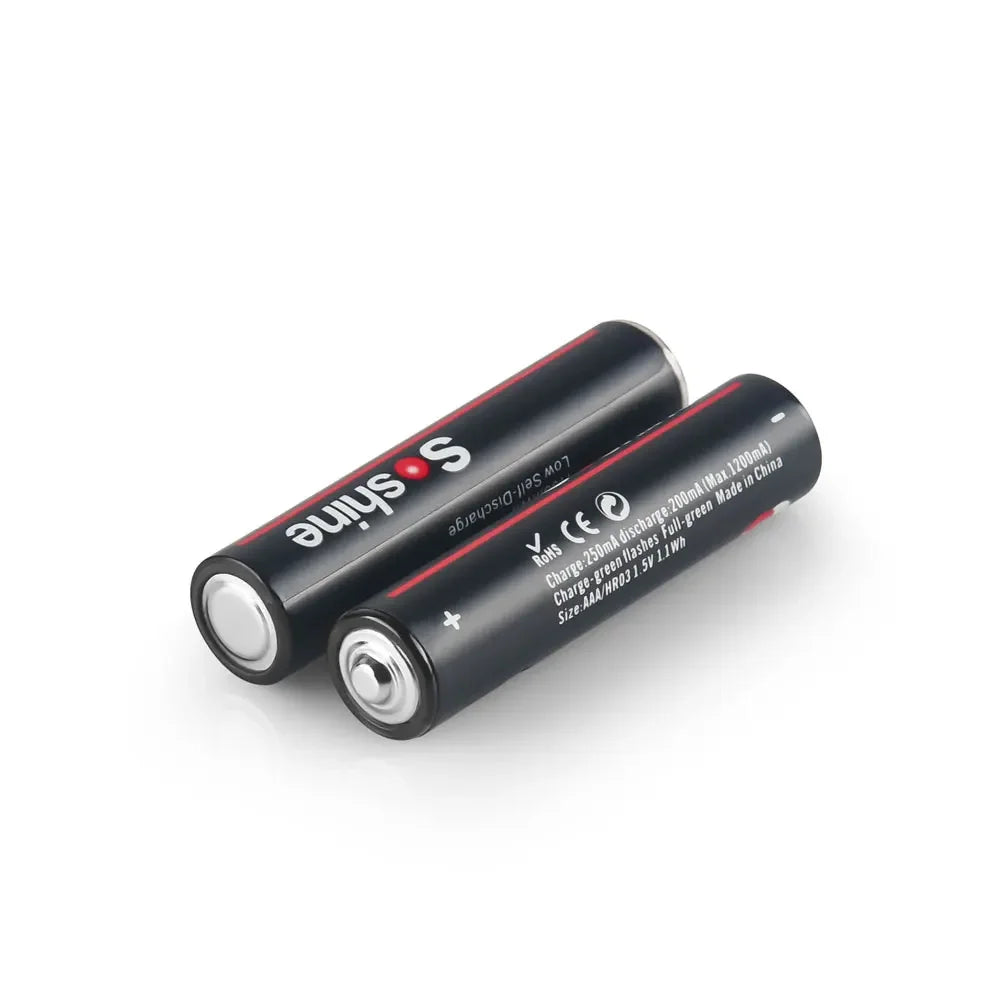 Soshine Aaa 1.5V 1100mWh Lithium Batteries USB Li-ion AAA Rechargeable Battery with 4-in-1 USB Cable for Flashlight Camera Toys by MVEnergo