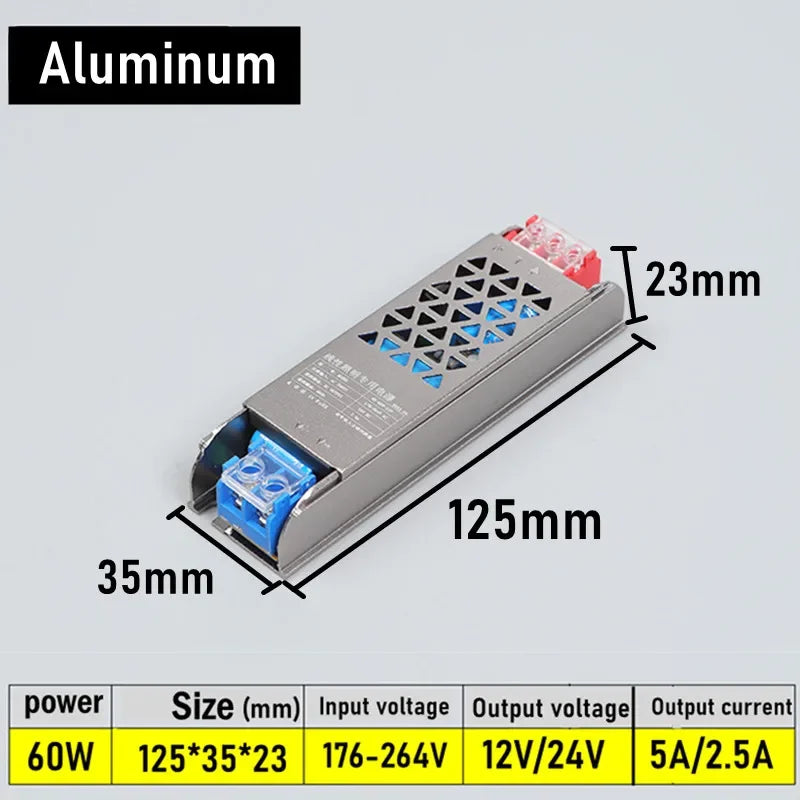 12V 24V LED Power Supply AC To DC Transformer 60W 100W 200W 300W 400W Super Thin Converter for LED Strip Light Bulb LED Driver