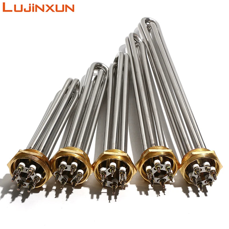 LUJINXUN Electric Water Heater DN32 DN40 DN50 Immersion Heating Element SUS304 220V Tubular Booster 3KW 4.5KW 6KW 9KW 220V 12KW by MVEnergo