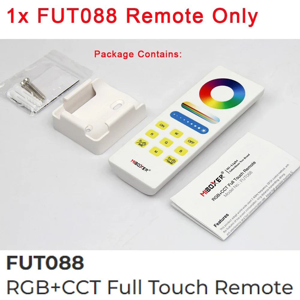 MiBoxer 2.4G Wireless Remote RGBCCT Controller FUT088 FUT089 FUT089B FUT089S FUT100 FUT092 FUT092B B3 T3 B4 T4 B0 B8 S2W+ C5 Y3