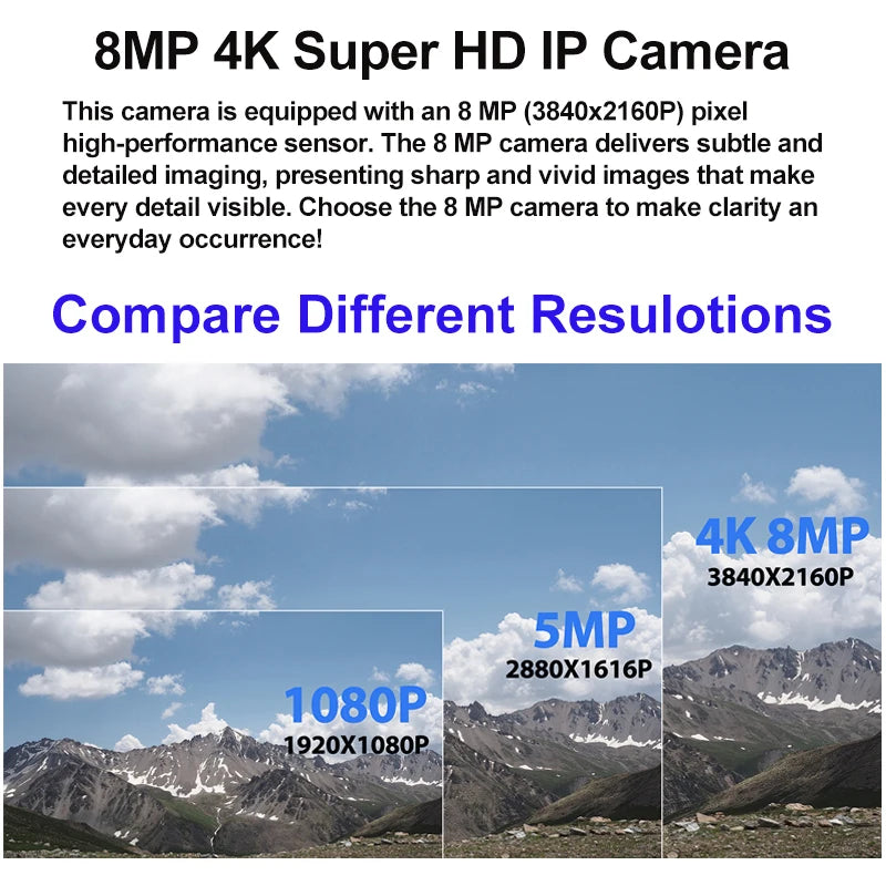 8MP 4K IP66 Waterproof Bullet Outdoor POE Camera, IP Surveillance Camera Security Night CCTV System Cam by MVEnergo