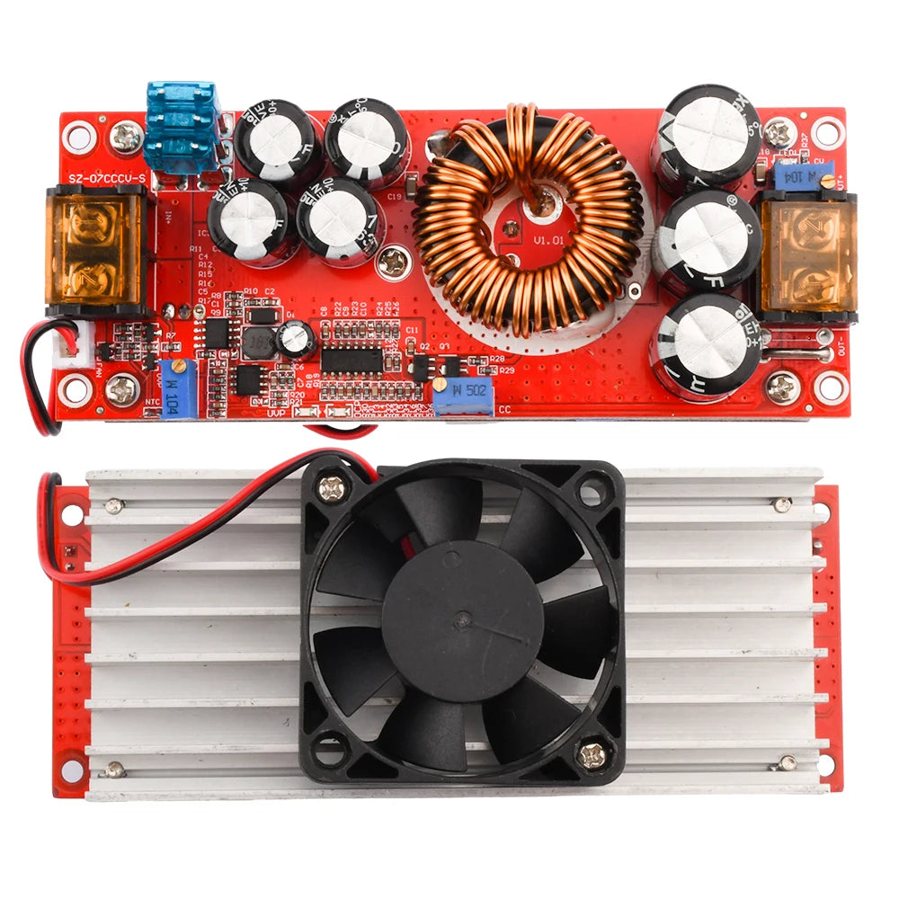 1800W 40A 1500W 30A 1200W 20A DC-DC Boost Converter Step Up Power Supply Module 10-60V to 12-90V Adjustable Voltage Charger
