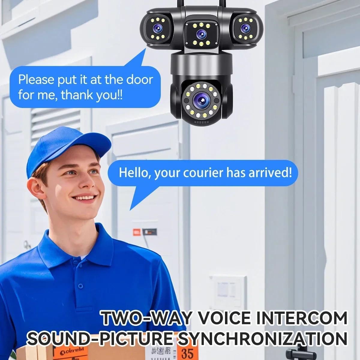 10K 20MP Home Security Outdoor WiFi Camera 4 Lens 4 Screen 360° 16X Zoom CCTV Wireless Surveillance PTZ Cam Security Protection by MVEnergo