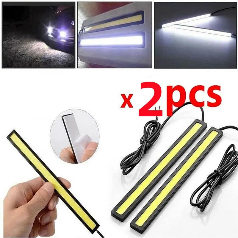 2pcs 17cm Universal Waterproof Daytime Running Lights COB Fog Lamp Car Styling Led Day Light DRL Lamp Fog Bar Lamp Strip Lights by MVEnergo