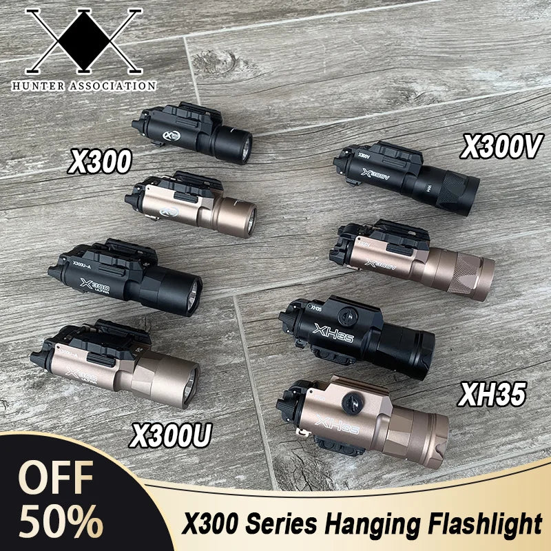 Tactical Surefir X300 X300U Ultra X300V XH35 Metal Pistol Gun Strobe LED Light Fit 20mm Rail Airsoft Hanging Hunting Flashlight by MVEnergo