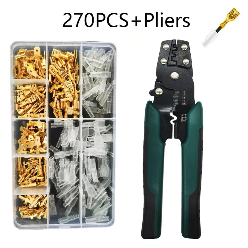 Multi-function Mini Electric Terminal Crimping Pliers With Wire Stripping Cutting Hand Crimping Tool Multiple Connector Kits