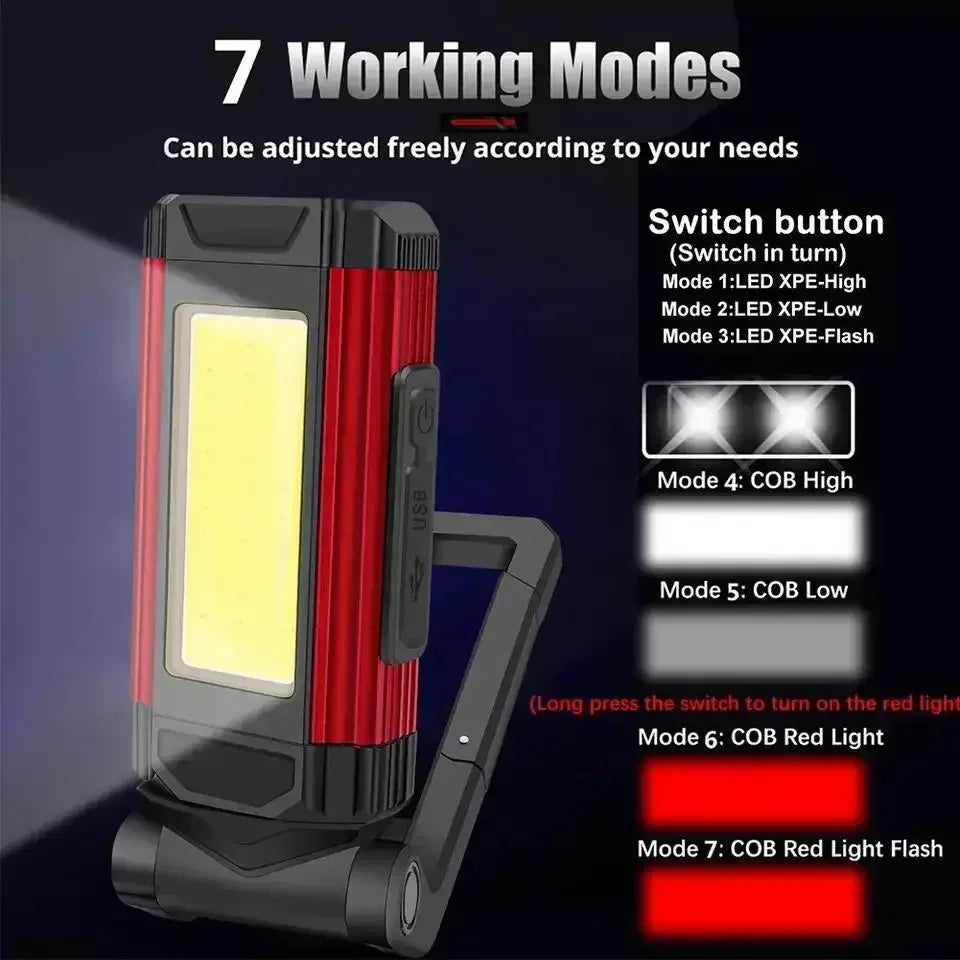 1/2/4PCS Magnetic COB Work Light USB Rechargeable LED Flashlight Portable Lantern Camping Light Type-C Power Bank Function Lamp by MVEnergo