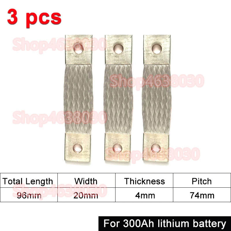 230Ah 280Ah 300Ah 12V Busbar Lifepo4 Battery Flexible Copper Connector 56mm 74mm for Lifepo4 Battery Use 1/2/3/4/8pcs