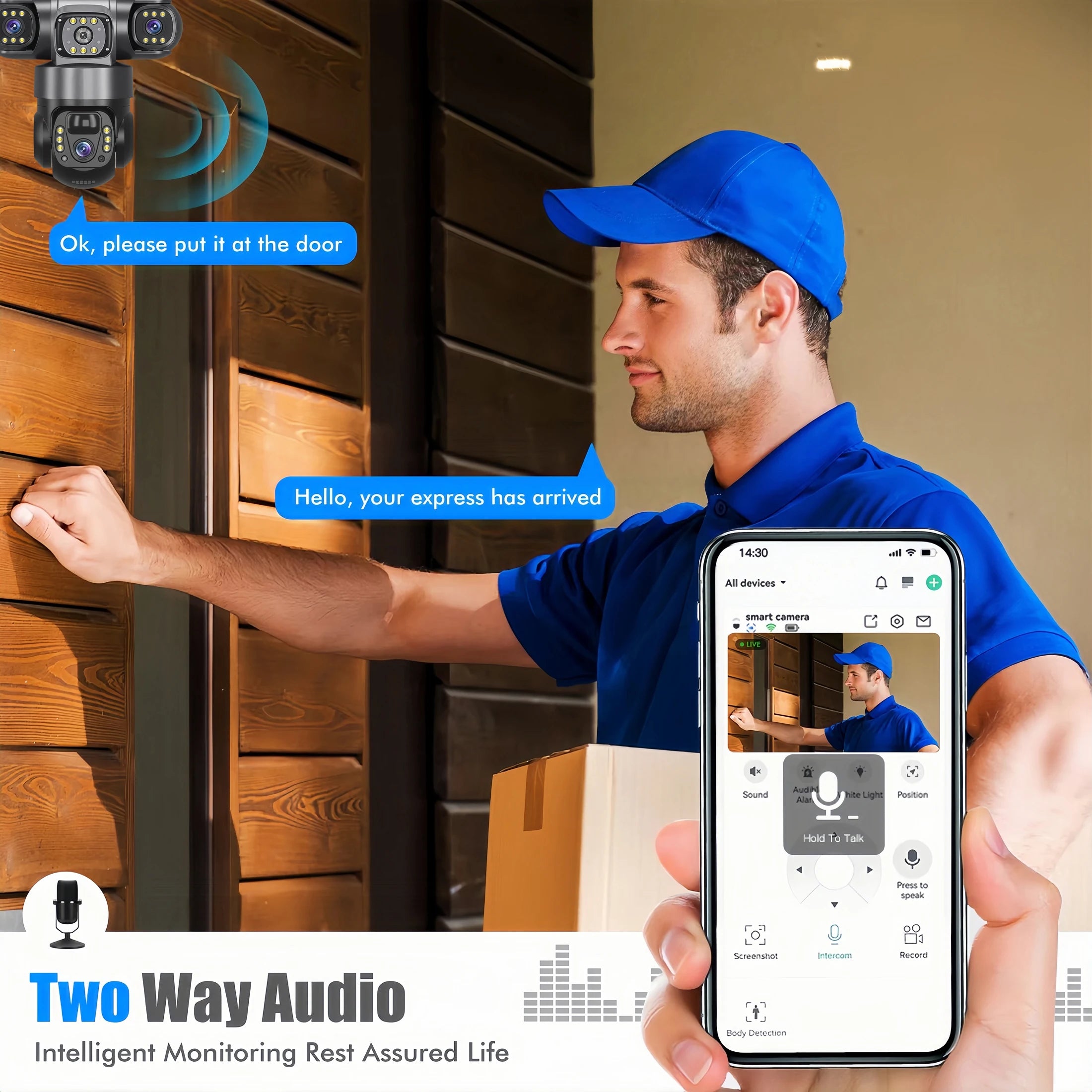 V380PRO 3 Lens WiFi Solar Camera HD 15MP 360 Outdoor Waterproof CCTV Night Vision Two-Way Audio Camera Mobile Tracking IP Camera by MVEnergo