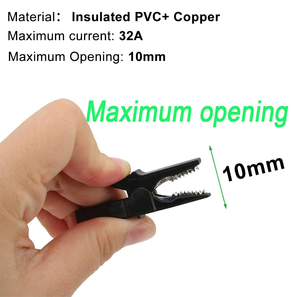 Alligator Clip with Banana Plugs Set No Welding Fully Insulated Safety Electrical Test Crocodile Clips Connector for Multimeter by MVEnergo