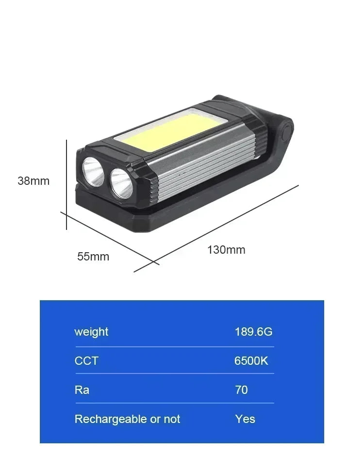 1/2/4PCS Magnetic COB Work Light USB Rechargeable LED Flashlight Portable Lantern Camping Light Type-C Power Bank Function Lamp by MVEnergo