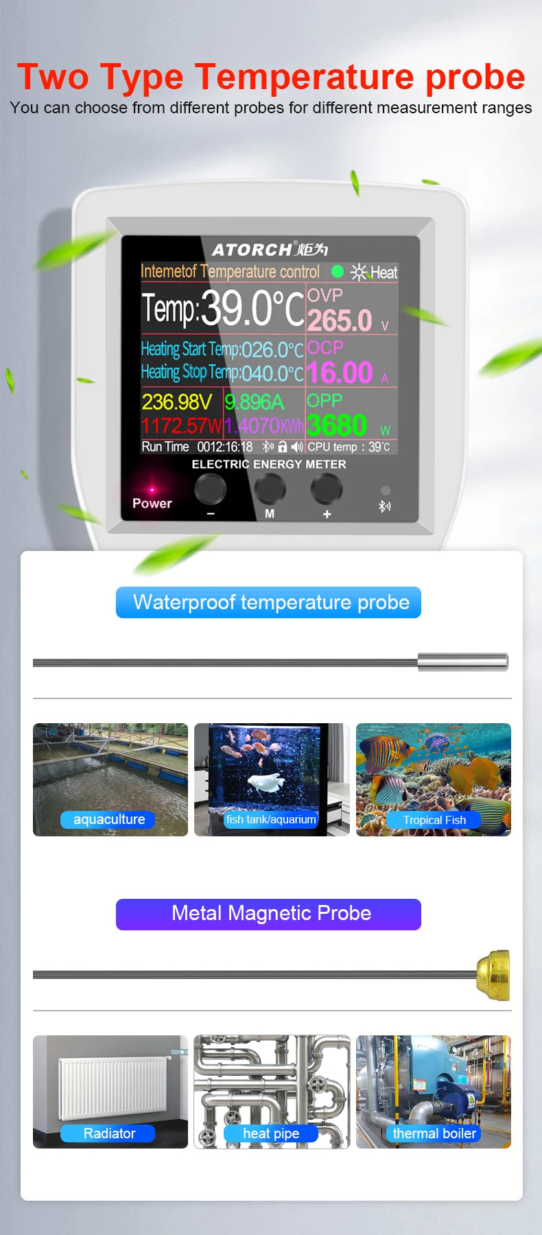 16A AC220V Tuya WIFI Digital Thermostat Socket Incubator Temperature Controller With Timer Switch Cooling Heating 3M NTC Sensor by MVEnergo