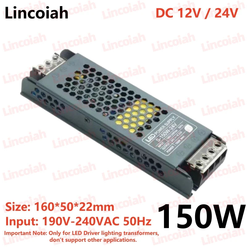 Lighting Transformer DC 12V/24V Power Supply Adapter 5A 12A Ultra thin LED Strip Switch Driver Lamp 60W 100W 150W 200W 300W 400W