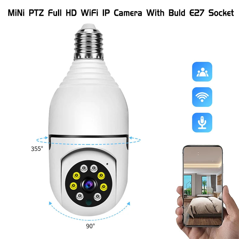 1080P HD E27 Bulb Surveillance Camera Anti-theft Outdoor Indoor Security Monitor Wireless WiFi Camera Night Vision Audio IP Came by MVEnergo