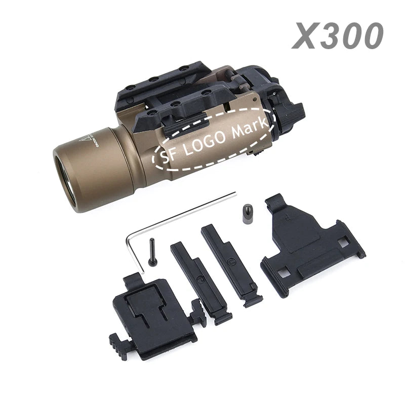 Tactical Surefir X300 X300U Ultra X300V XH35 Metal Pistol Gun Strobe LED Light Fit 20mm Rail Airsoft Hanging Hunting Flashlight by MVEnergo