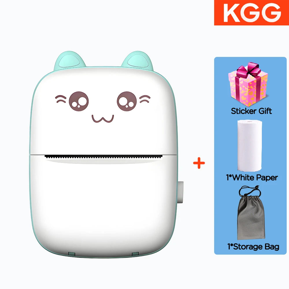Mini Printer Portable Wireless Bluetooth Sticker Label Photo Memo Thermal Print Study Learn Printer Children Boys Girls Gifts