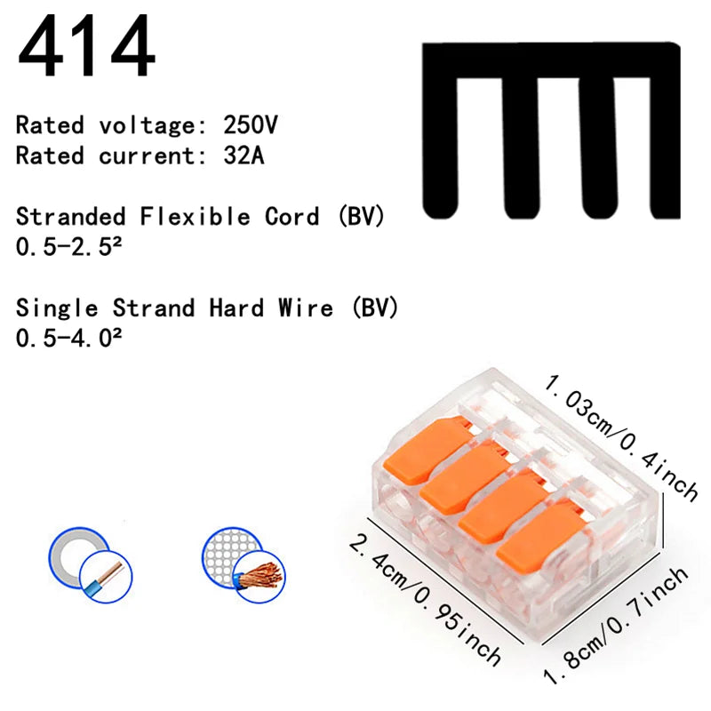 10-75 Pcs Orange Universal Type Quick Plug-in Terminals,Electrical Equipment Connectors,Wire Connector Terminals,250V/32A by MVEnergo