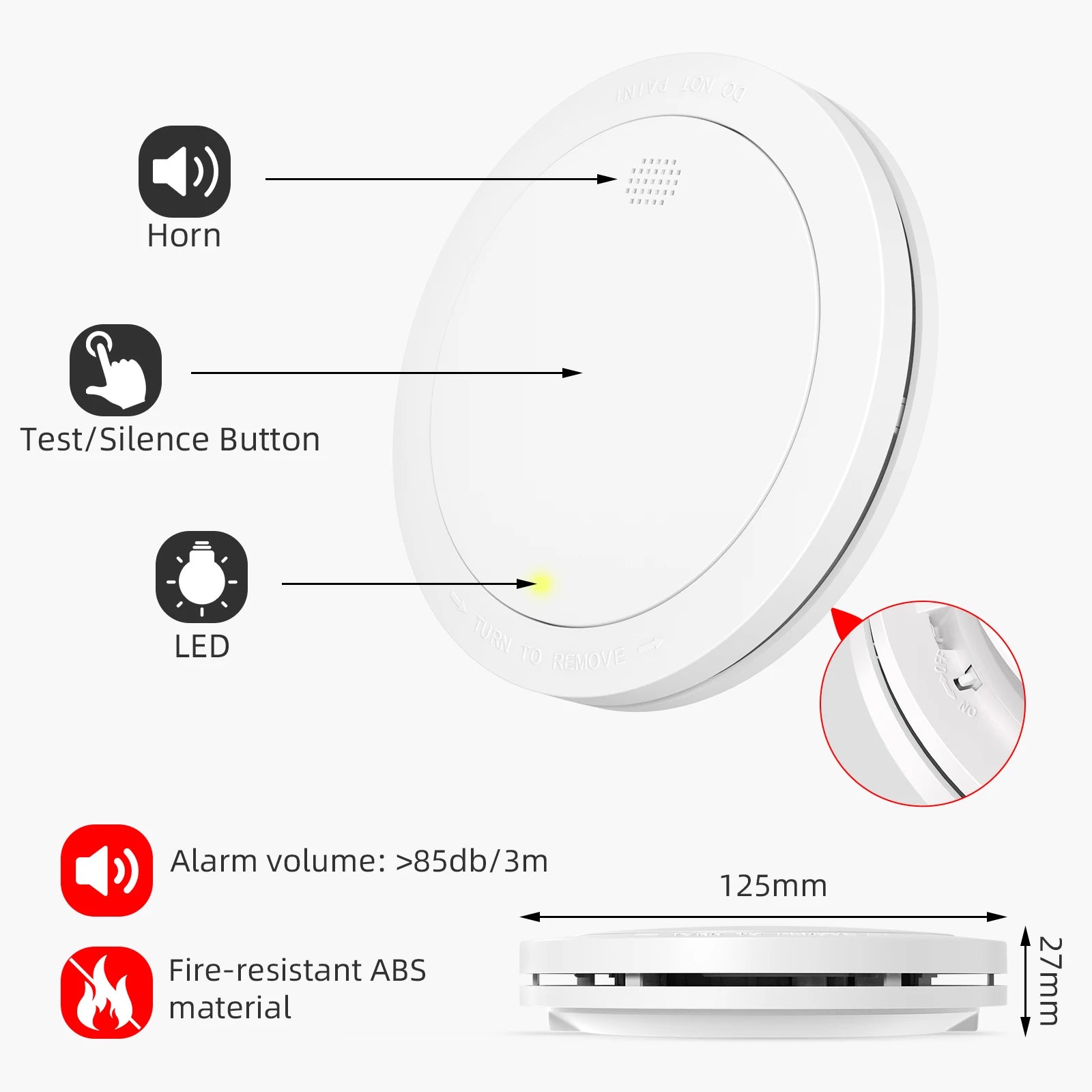 CPVAN Interlinked Smoke Detector Wireless Fire Alarm Home Security protection Smoke Alarm EN14604 10Year Battery Fire Detector