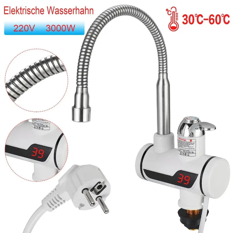 3000W Electric Kitchen Water Heater Tap Instant Hot Water Faucet Heater Cold Heating Faucet Tankless Instantaneous Water Heater by MVEnergo