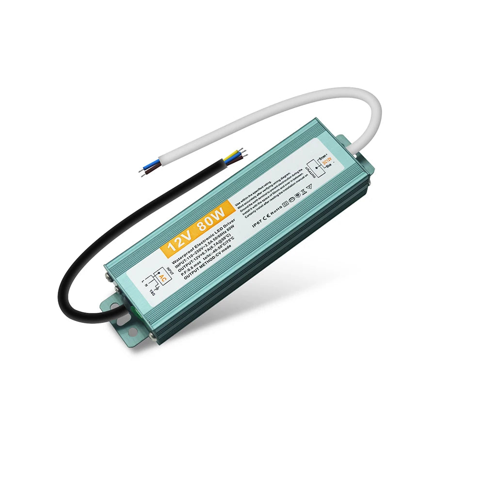 IP67 Waterproof Power Supply AC 110 240V 250V to DC 12V 24V LED Driver for Outdoor LED Strip Lights CCTV Camera Power Converter by MVEnergo