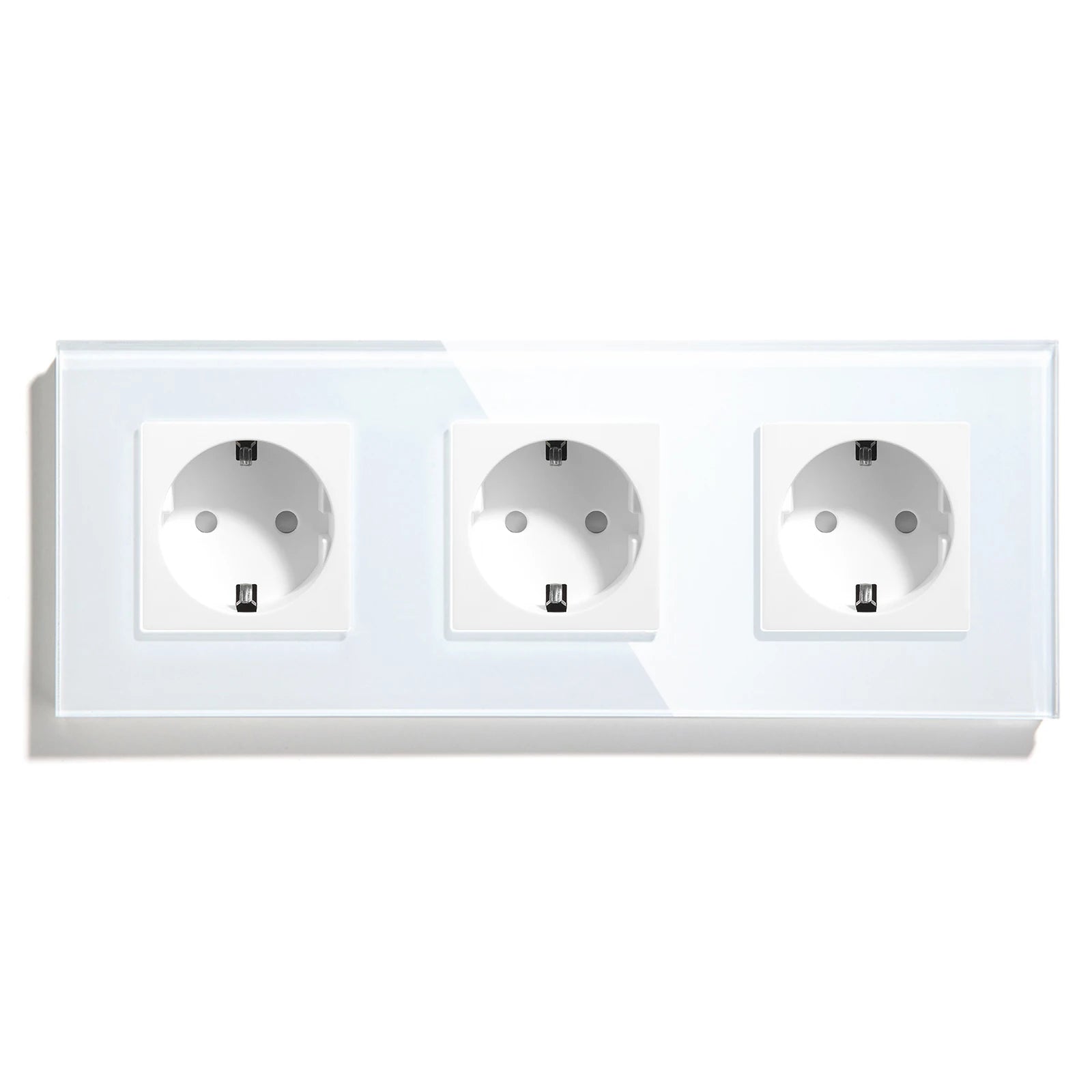 Bseed EU Russia Socket 16A Electric Wall Socket Tempered Glass Crystal Panel 2 Colors Electrical Outlet Home Improvement by MVEnergo