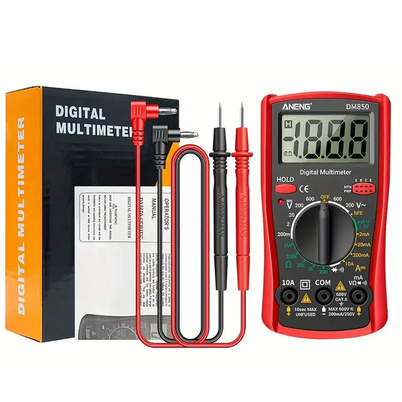 DM850 Professional Digital Multimeter 1999 Auto AC/DC Votage Tester Ohm Current Ammeter Test Probe Professional Detector Tool by MVEnergo