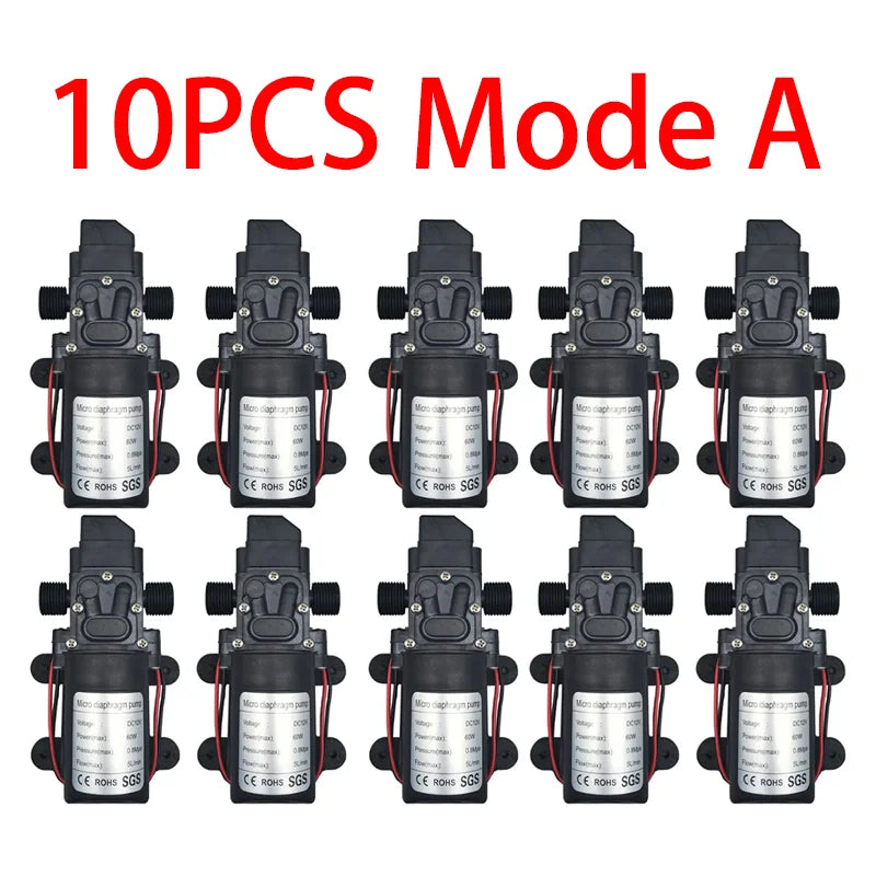 Dc 12V 120PSI 60W 5L/Min High Pressure Diaphragm Pump Mini Electric Self-priming Pump Water Washing Machine Pesticide Spraying by MVEnergo