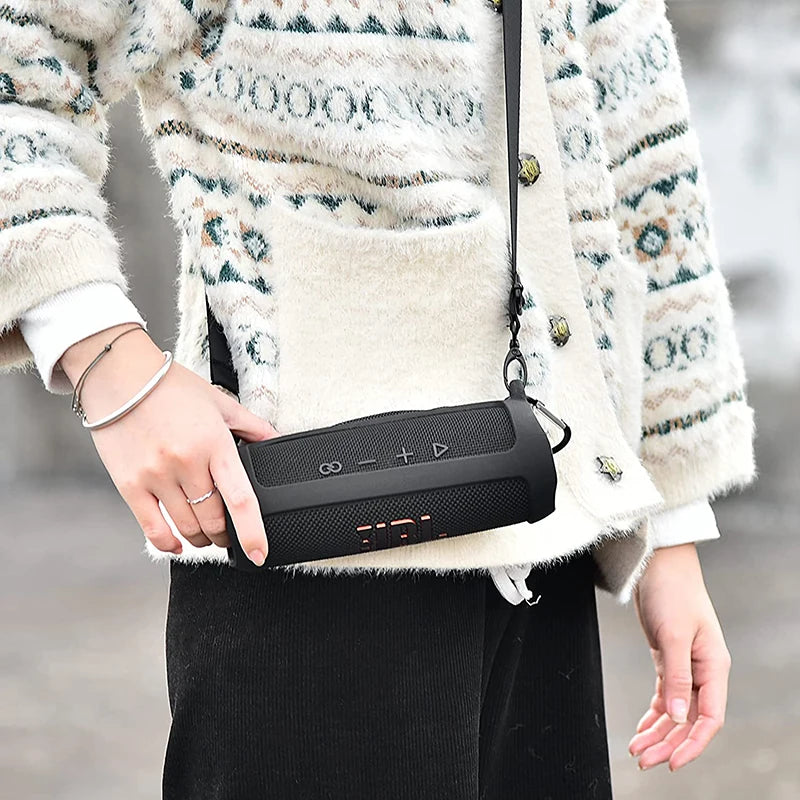 ZOPRORE Silicone Sling Speaker Case Cover for JBL Flip 6 Portable Soft Protective Case for JBL Flip6 Wireless Bluetooth Speaker by MVEnergo