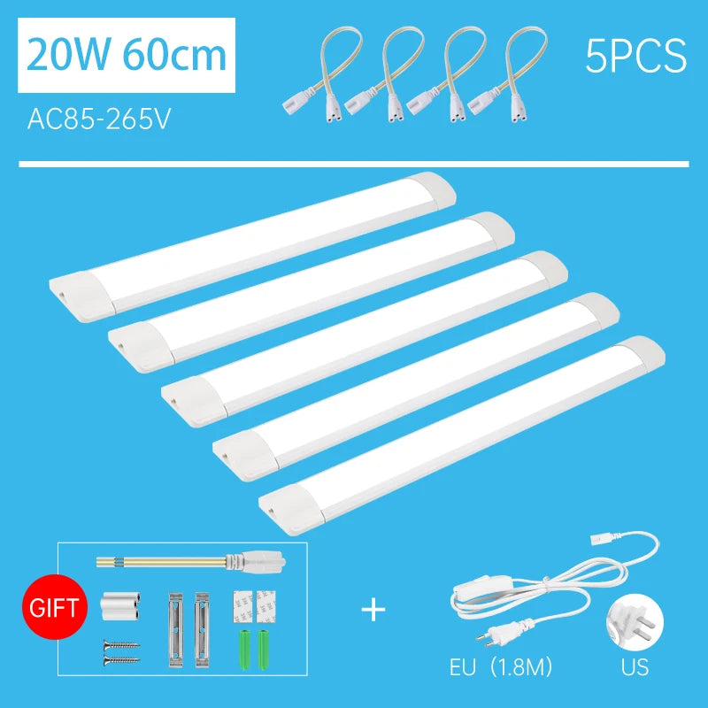 Led Tube Light With 1.8m Switch Wire 30cm 50cm 60cm Kitchen Lamp For Living Room Bedroom Under Cabinet Lights Bar Led Tube Lamp by MVEnergo