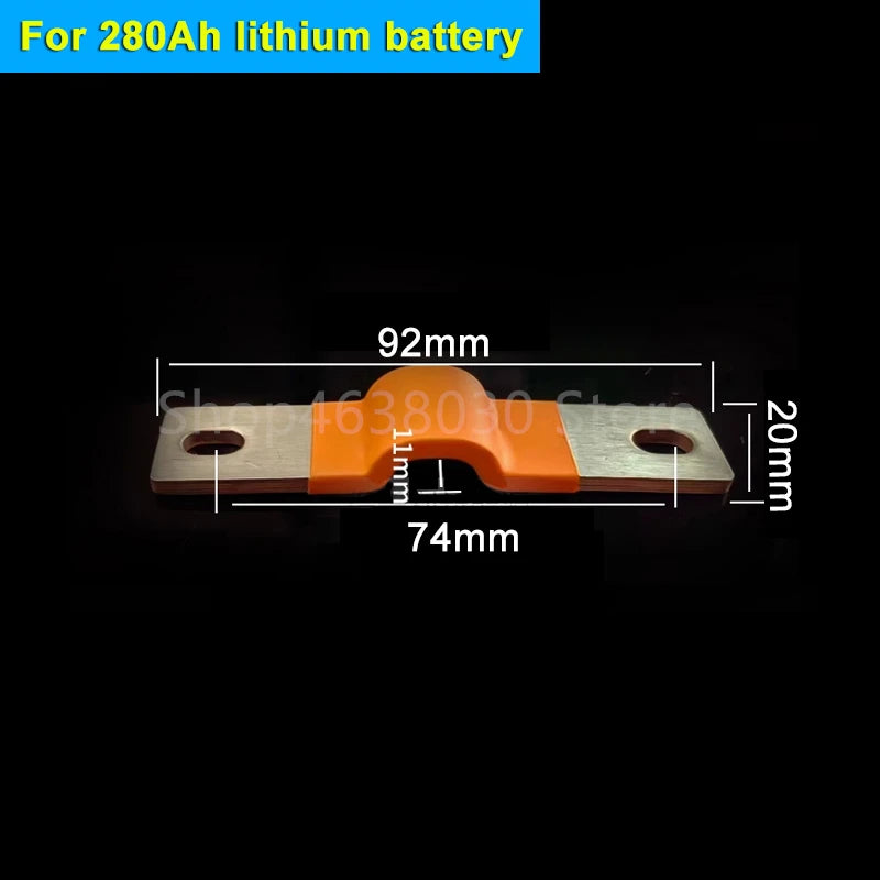 230Ah 280Ah 300Ah 12V Busbar Lifepo4 Battery Flexible Copper Connector 56mm 74mm for Lifepo4 Battery Use 1/2/3/4/8pcs