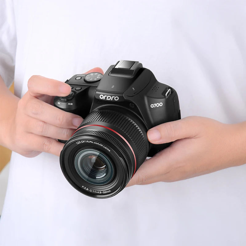Ordro 12X Optical Zoom Digital Camera Photo Video Camcorder 4K P Auto/Manual with Focus LED Flash Vlog Camara 2024 New Arrivals by MVEnergo